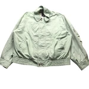 Vintage 90s Lakeland Harrington Lined Jacket Mens XL 44 Full Zip Pocket Green